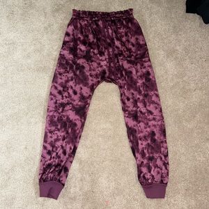 Purple tie dye women’s joggers, size Medium, new, never worn